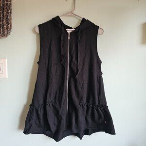 NWT Neon Buddha Ruffle Sleeveless Zip Up Hoodie Size S